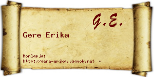 Gere Erika névjegykártya